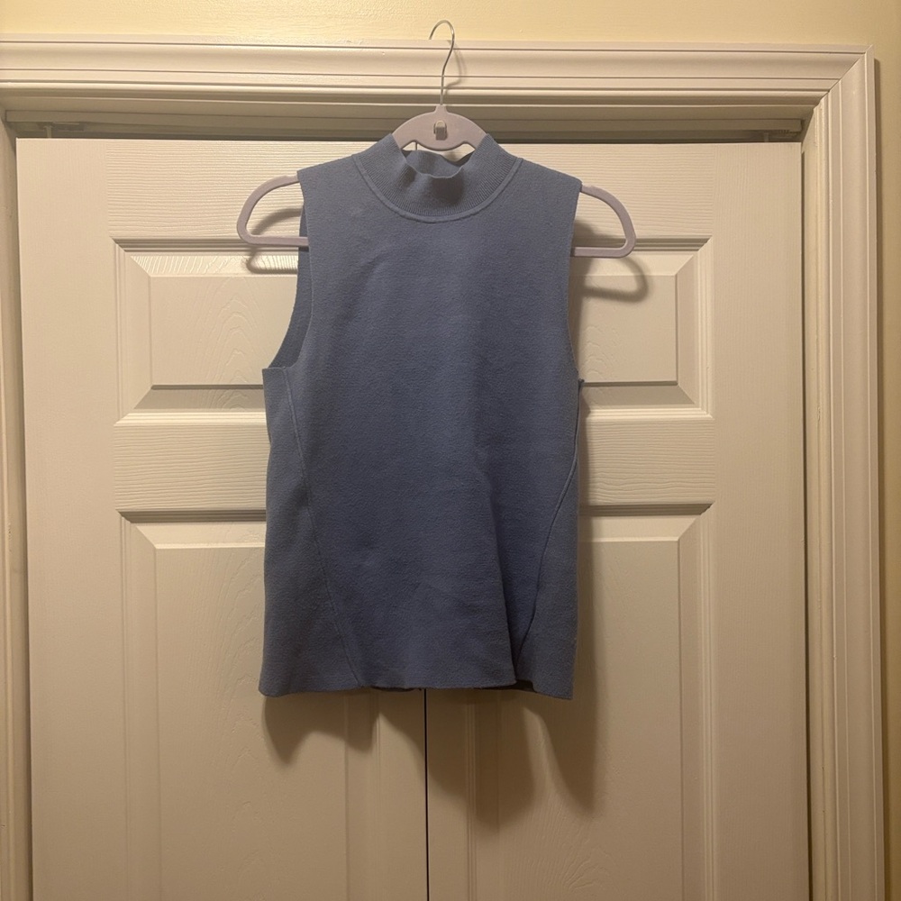 Banana Republic Soft Blue Turtleneck Sleeveless Sweater Shell Size S